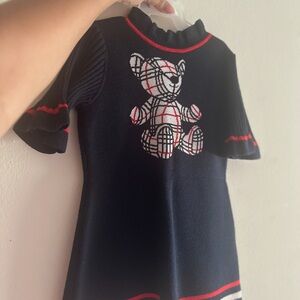 Burberry Navy Blue Kids Sweater with Bear Motif